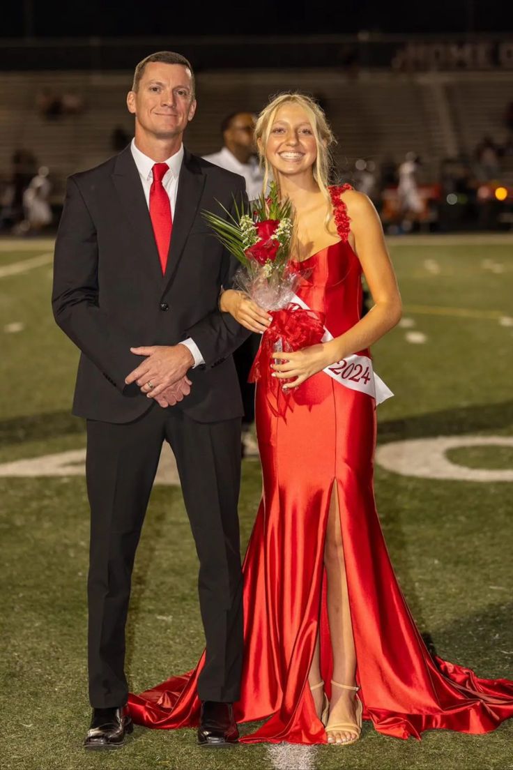 Satin Long Prom Dress Red Mermaid with Flower Straps
