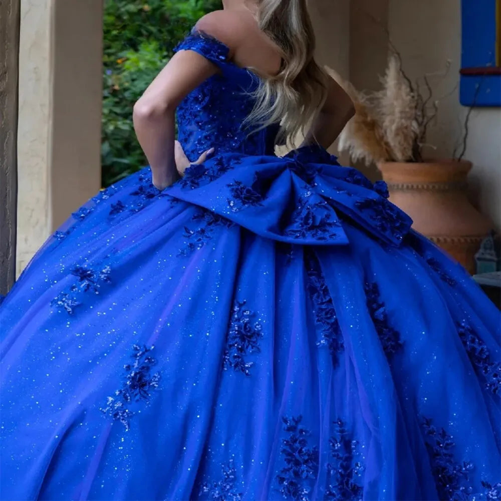 Hot Royal Blue XV 15 Quinceanera Dresses Off Shoulder
