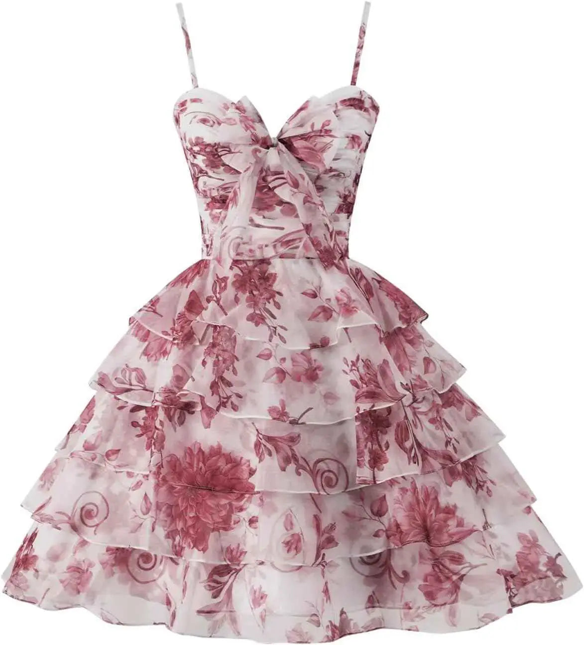 Hot Blue Chiffon Floral Short Homecoming Dress with Ruffles