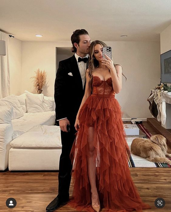 Prom Gowns For Women High-Low Tulle Prom Dress 2025 Puffy Ball