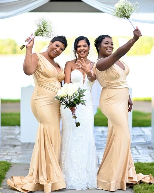 Sexy Mermaid Beach Champagne Bridesmaid Dress For Wedding Mychicdress