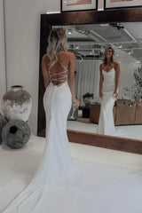 Sheath Minimalist Beach Wedding Dress Chiffon Sleeveless Mychicdress
