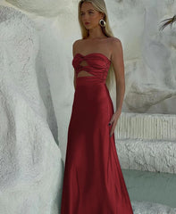 Sheath Long Yellow Prom Dresses Strapless Formal Gown