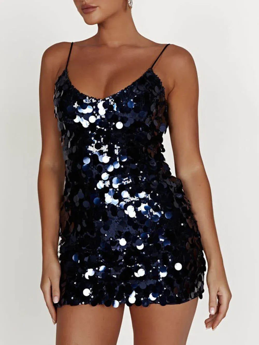 Shiny Sequin Purple Mini Homecoming Dress Mermaid Party Dress Straps