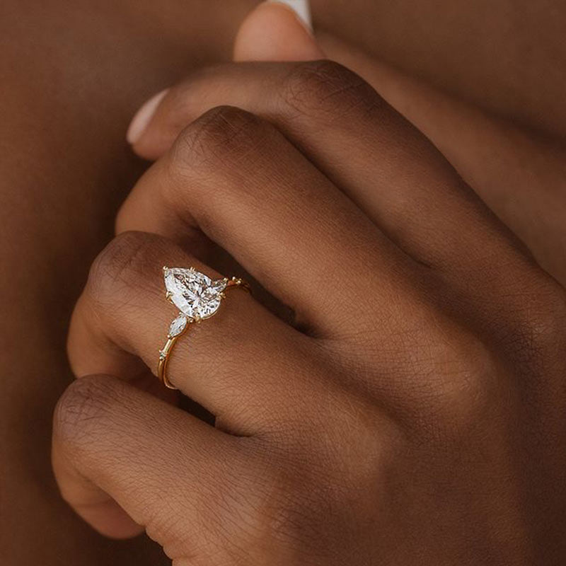 Shop Pear Shaped Diamond Engagement Rings For Women Mychicdress