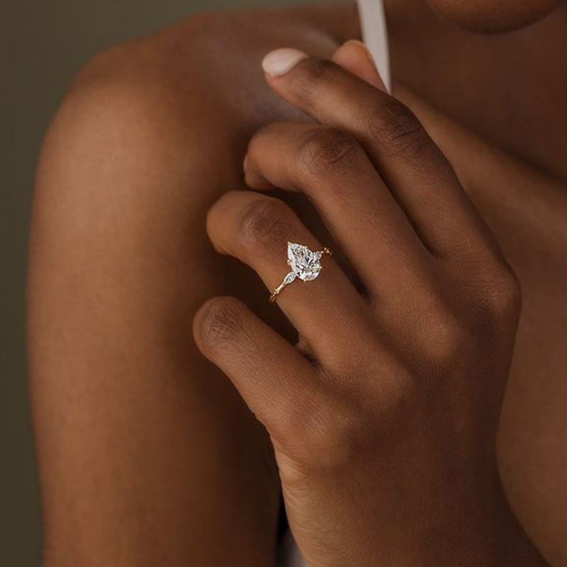 Shop Pear Shaped Diamond Engagement Rings For Women Mychicdress