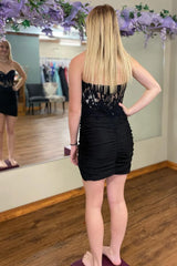 Short Fuchsia Corset Hoco Dress Bodycon Sweetheart with Beading