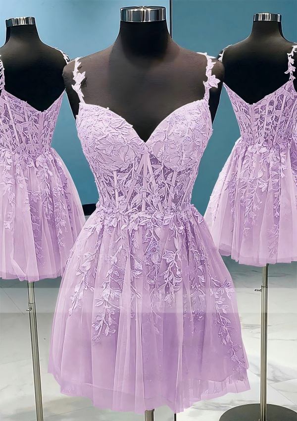Short Mint Green Homecoming Dress Lace V Neck Applique Mini Prom Dresses