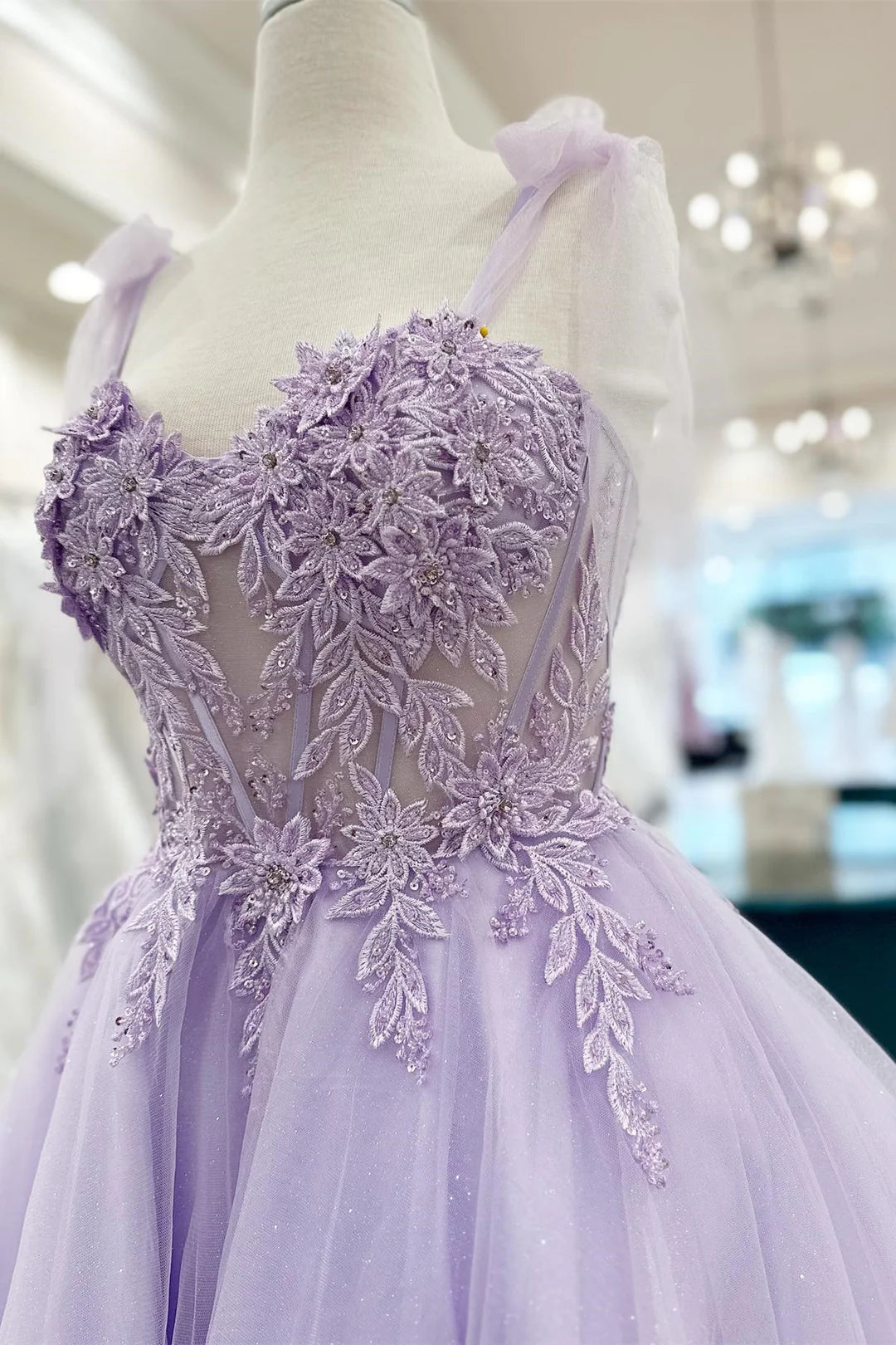Short Lavender Floral Homecoming Dress A-Line Appliques Sweetheart