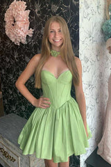 Short Blue Strapless Corset Homecoming Dress Cheap A-Line