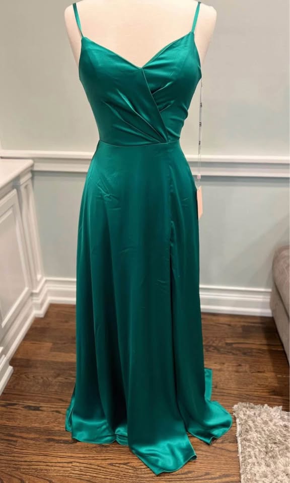 Simple Green Wedding Guest Dresses Sheath Fall Semi Formal Wear