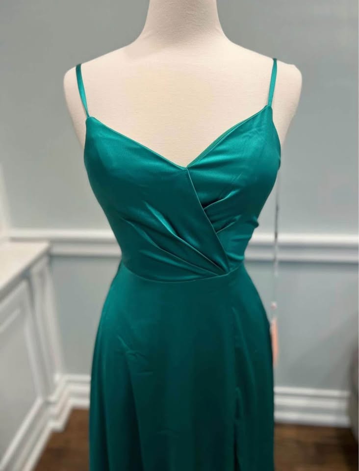 Simple Green Wedding Guest Dresses Sheath Fall Semi Formal Wear
