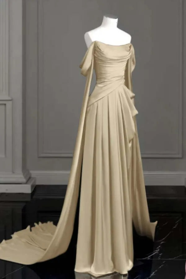 Sleeveless Long Formal Dress for Wedding Guests Off the Shoulder