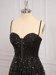 Sparkly Blue Sequins Long Evening Dresses UK Mermaid