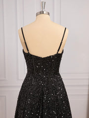 Sparkly Blue Sequins Long Evening Dresses UK Mermaid