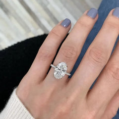 Sterling Silver Oval Diamond Engagement Ring For Woman Mychicdress