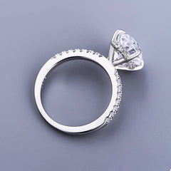 Sterling Silver Oval Diamond Engagement Ring For Woman Mychicdress
