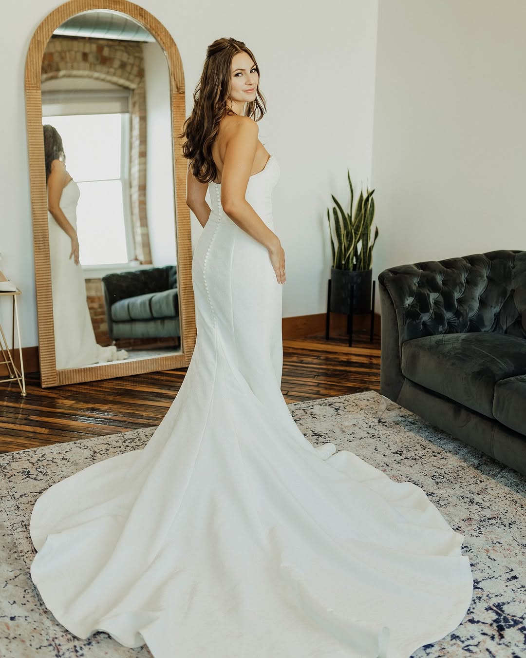 Strapless Summer Beach Wedding Dress Satin Sleeveles Mermaid Gown Mychicdress