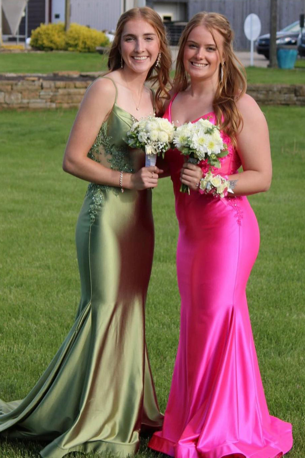 Straps Long Senior Prom Dress Mermaid Backless