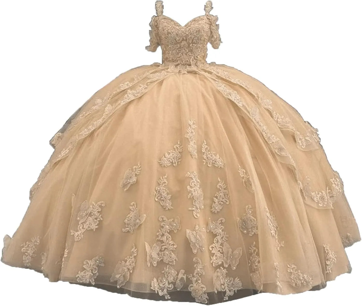 Sky Blue Sweetheart Butterfly Quinceanera Dresses Multi-Layer Sweet 16