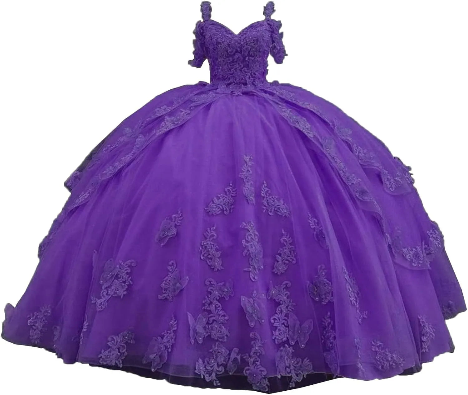 Sky Blue Sweetheart Butterfly Quinceanera Dresses Multi-Layer Sweet 16