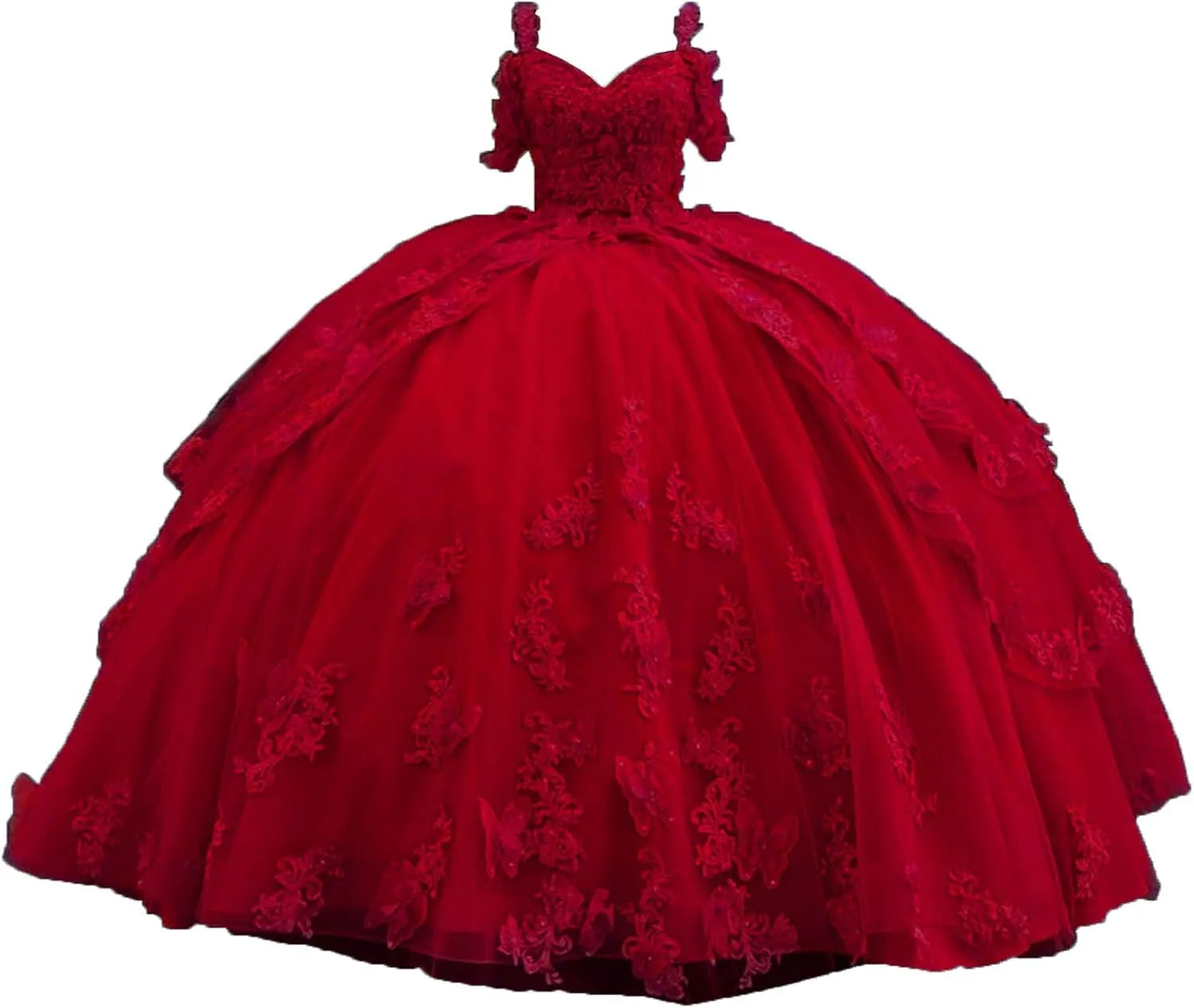Sky Blue Sweetheart Butterfly Quinceanera Dresses Multi-Layer Sweet 16