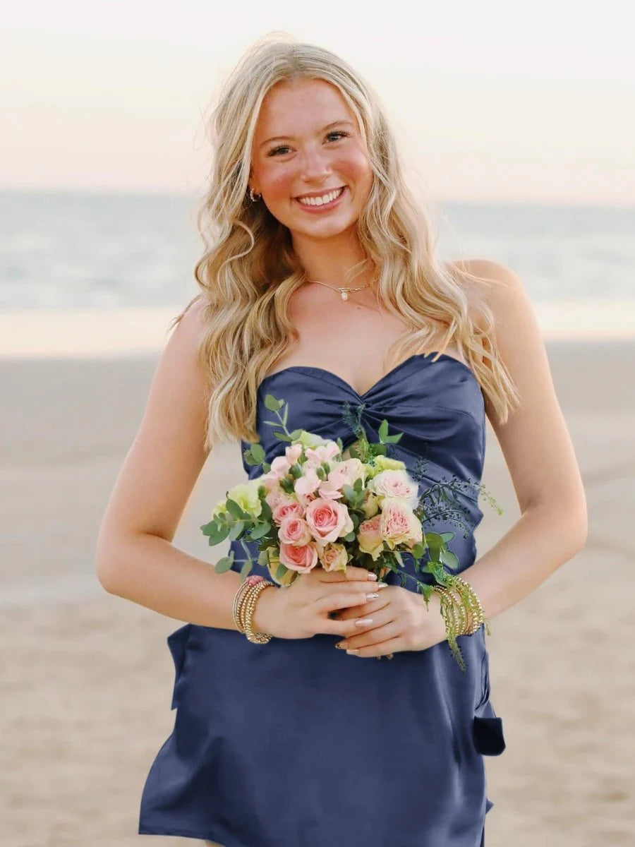 Cheap Homecoming Dress Under 100 Sweetheart Silk Satin