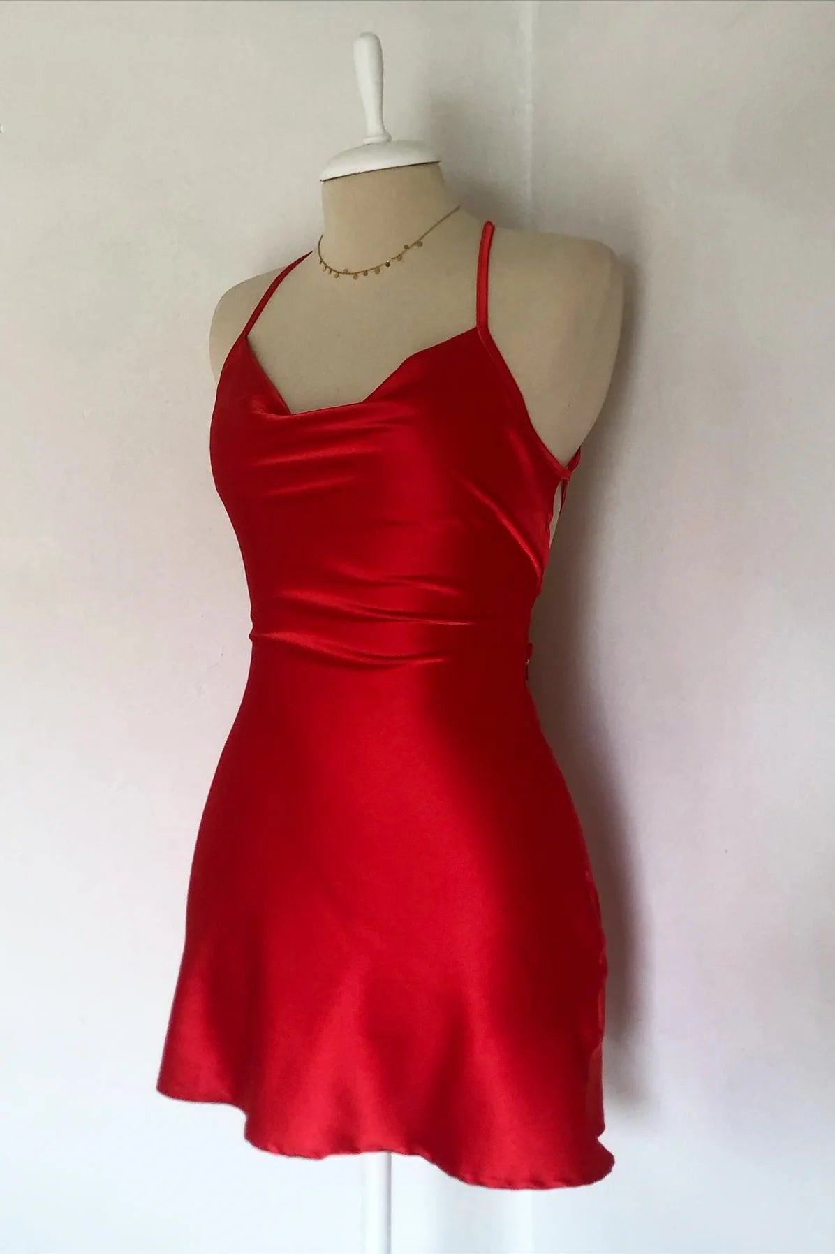 Tighted Red Homecoming Dress Ruched Mermaid Spaghetti Strap