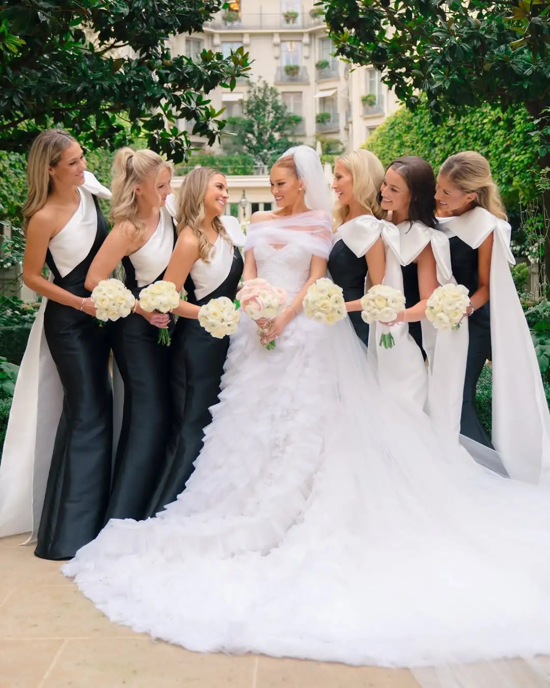 Unique Black One Shoulder Satin Bridesmaid Dress White Straps