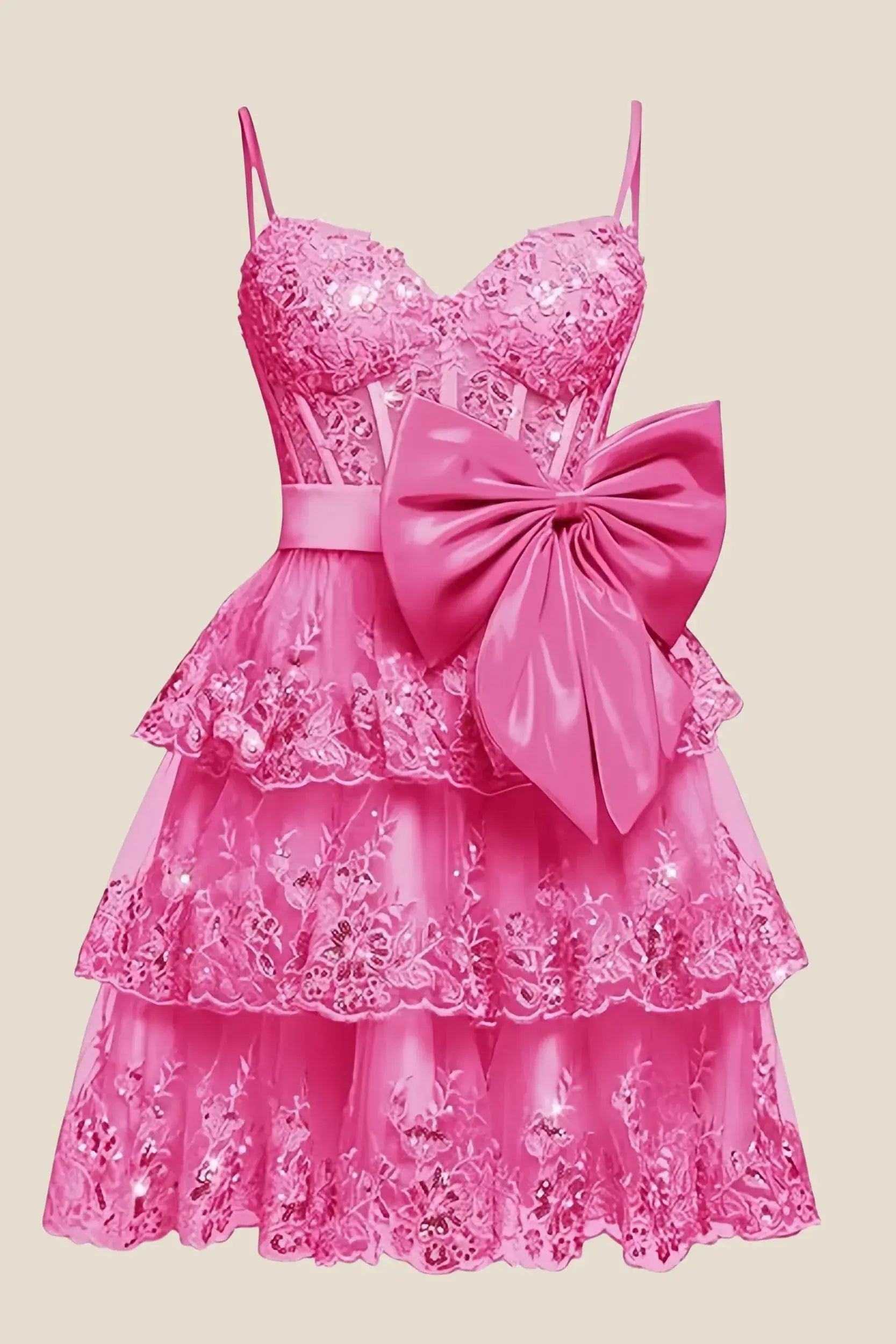 Unique Short Sage Green Homecoming Dress Tiered Appliques with Bow