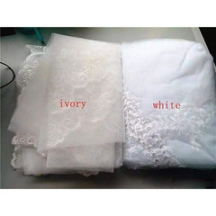 Cheap 4M Wedding Dresses Veil Tulle Full Edge Lace Bridal Veil