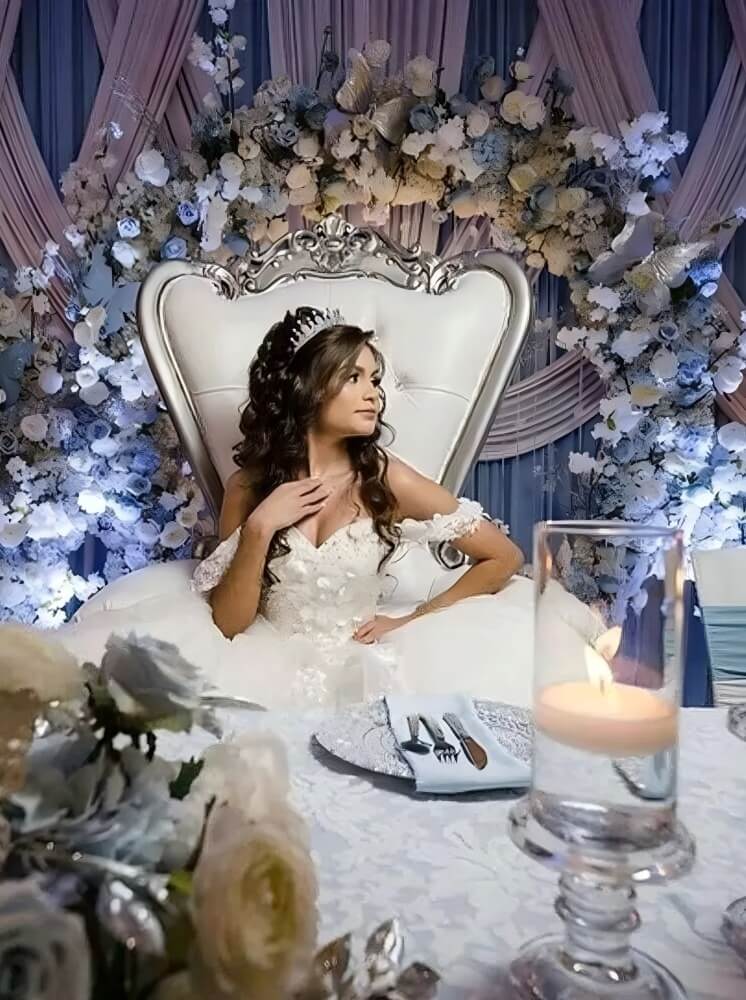 Corset Lace Quinceanera Dresses White with 3D Flowers Appliques Ruffles