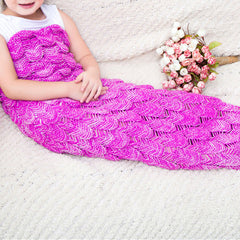 Fuchsia Fish-scale Kids Mermaid Tail Blankets