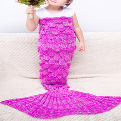 Fuchsia Fish-scale Kids Mermaid Tail Blankets