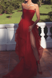 2023 Red Prom Dresses Tulle Pageant Dance Dresses Winter Formal Dress UK