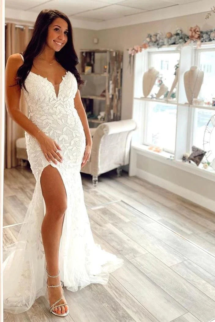 White Lace Prom Dresses