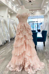 2024 Long Light Blue Corset Lace Prom Gowns Tiered Tulle Formal Graduation Dress MyChicDress