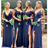 Cheap Mismatched Mermaid Navy Blue Bridesmaid Dresses