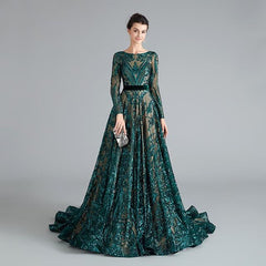 Green Lace Prom Dresses