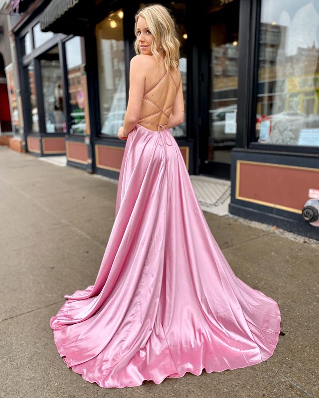 long prom dresses pink