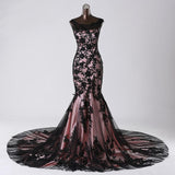 Top Black Lace Mermaid Prom Evening Gowns Sleeveless