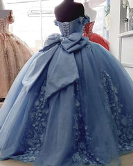 2024 Off Shoulder Ball Gown Quinceanera Dresses 3D Floral Applique Sweet 16 Gowns