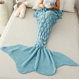 Blue Fish Scale Design Mermaid Blankets for Adults