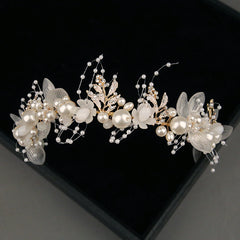 Pearl Crystals Crown Wedding Tiara Bridal Hair Accessories