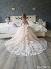 Flower girl dresses with trains outlet