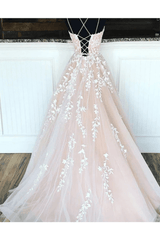 Cheap Plus Size Champagne Prom Dress Lace Long Evening Dress With Appliques MyChicDress