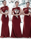 Cheap Long Bridesmaid Dresses Purple One Shoulder Wedding Guest Dress Online