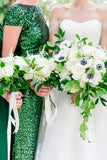 Cheap Green Sequin Bridesmaid Dresses Long Emerald Wedding Guests Dress Draped
