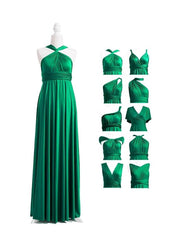 Cheap Infinity Chiffon Emerald Green Junior Bridesmaid Dresses Multiway