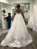 Cheap Long Sleeves Beach Wedding Dresses Plus Size Lace Bridal Wears